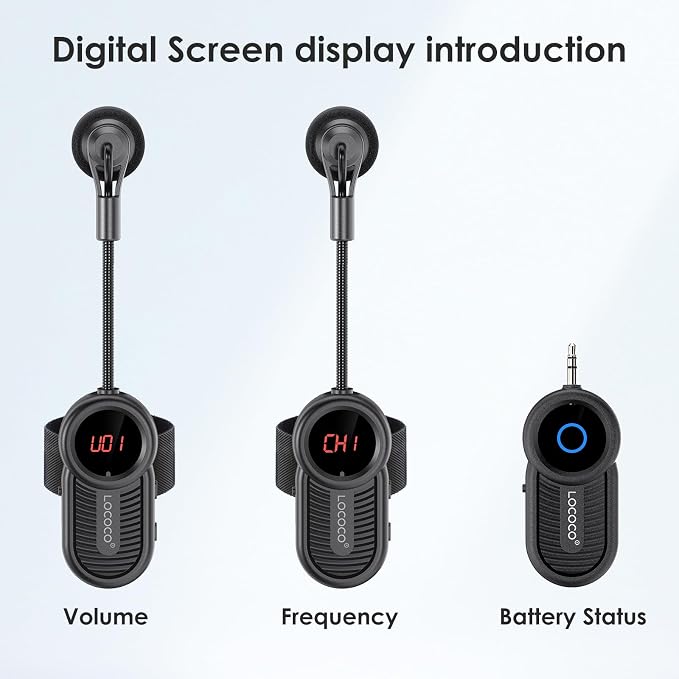 Lococo UHF Wireless Flute Microphone System: Wind Music Instruments Microphone Receiver and Transmitter, 160ft Range with Digital Screen, for Flute, Piccolo, Clarinet - Image 8