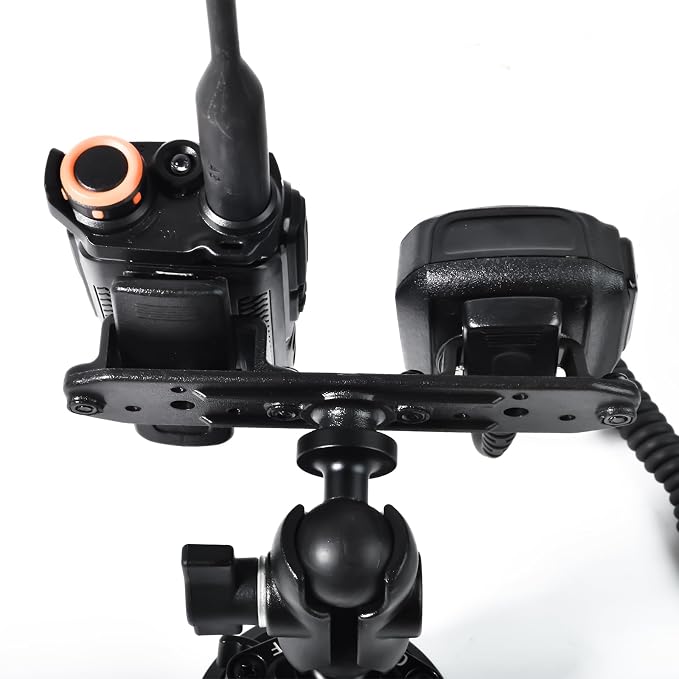 Universal Radio Bracket, Walkie-talkies Back Clip Mount, Radio Microphone Holder with 25mm 1" Ball Adapter Compatible with RAM Mounts B Size Double Socket Arm - Image 3