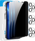 Fotbor [3+3 Pack] iPhone 13 Pro Max Privacy Screen Protector with Camera Lens Protector, Anti Spy Private Full Coverage Bubble Free 9H Hardness Tempered Glass Film 6.7 Inch with Easy Installation Kit by Fotbor