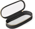 Soimeat Clear Travel Makeup Brush Holder, Leather Makeup Brush Toiletry Bag, Portable Cosmetic Brush Case, Transparent Waterproof Makeup Brush Storage Bag, Black, Large by Soimeat