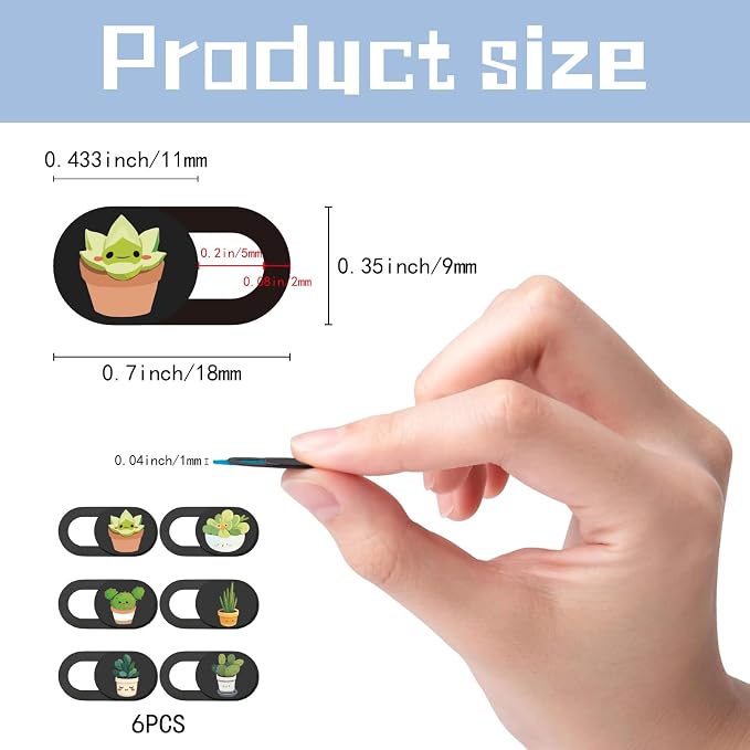 6Pcs Webcam Camera Covers Phone Camera Cover Slide Plants Pattern Privacy Security Guard Slide Protector for Laptop Desktop Computers Smartphones Tablets Notebooks Mini PC - Image 2