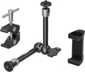 SMALLRIG Magic Arm Clamp w/ 1/4 and 3/8 Thread Holes, 9.8 Inches Adjustable | Articulating Magic Arm with Phone Holder for Action Cameras, Smartphones, LCD Monitor/LED Lights - 5326 by SmallRig