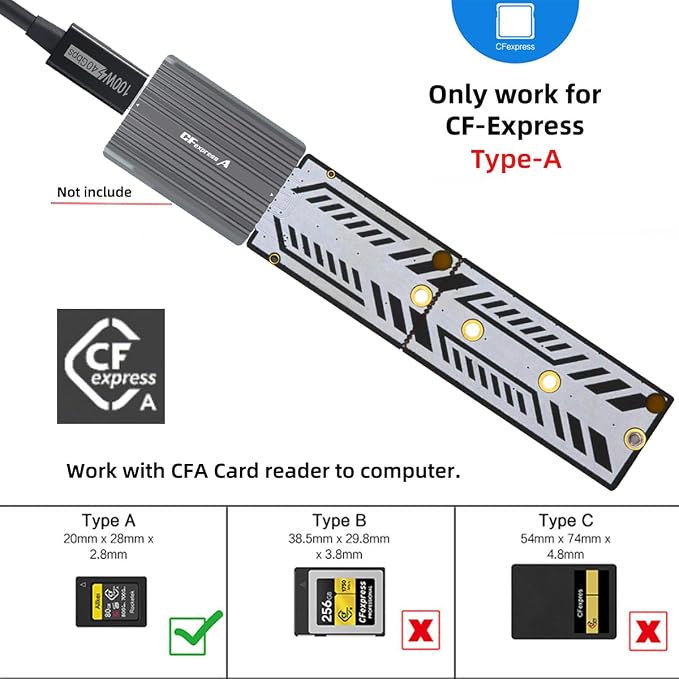 CFexpress Type-A to NVME 2230 2240 2260 2280 Memory Card Kit Case CFE CFA M-Key Adapter for Camera 8K RAW PCIe Expansion - Image 5