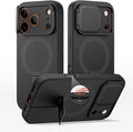 SURITCH for iPhone 17 Pro Max Case with Camera Control Cover, Camera Cover and Adjustable Kickstand, Compatible with MagSafe, Shockproof Bumper Protective Cases 6.9 Inch, Black by SURITCH