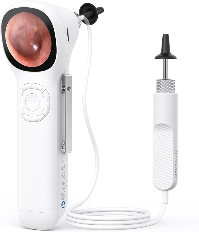 Otoscope with Light, No App Needed, HD Screen, Ear Scope Camera for Family | Ear Camera with Earwax Removal Kit for Home Cleaning Checking, Photo & Video, 3.9mm Lens, 8GB Card, LED Light, Type-C Port by ScopeAround