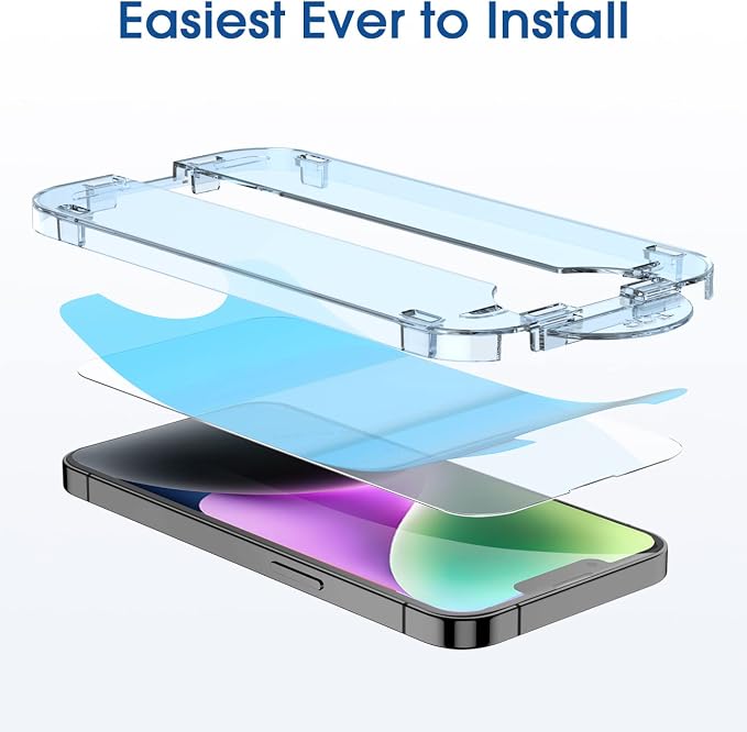 amFilm OneTouch for iPhone 14 Plus Screen Protector 6.7'' Tempered Glass | Auto-Alignment, 30s Install, Bubble Free, Scratch & Drop Protection, HD Clear, Camera Lens Protector, 2+2 Pack (14-6.7'') - Image 5