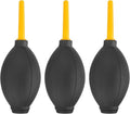 PATIKIL Soft Tip Air Blower Dust Blaster, 3 Pcs Rubber Bulb Air Pump Dust Blower Cleaner Cameras Lens Cleaning Tool with Long Nozzle for Camera Lens Computer Keyboard, Black/Yellow by PATIKIL