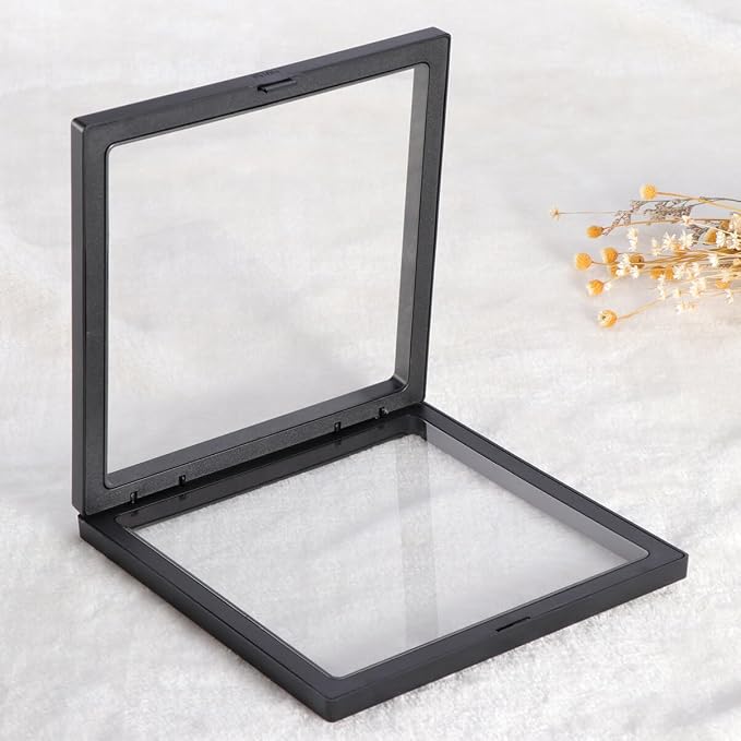 Gatuida Floating Frame Display Case for and Jewelry Black Transparent Pe Film Showcase for Medals Stamps and Memorabilia Use - Image 8