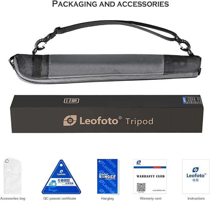 Leofoto MP-285C+VH-10S Monopod and Tilt Head Set, Carbon Fiber, VH-10S Monopod Head, 5 Leg Sections, Arca Compatible (MP-285C+VH-10S Set) - Image 6