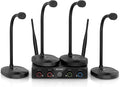 MELONARE 4-Channel Wireless Conference Microphone System MWM-41-4G | 4 gooseneck mics, 4 x 10 frequencies, 200 ft range, UHF cordless setup for lecture, church, conference and public speaking by MELONARE