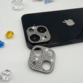 2 Pack Glitter Camera Lens Cover Protector Compatible with iPhone 13 /iPhone 13 Mini Metal Bling Diamond Camera Lens Cover Sticker Protector (Black) by GSRYPC