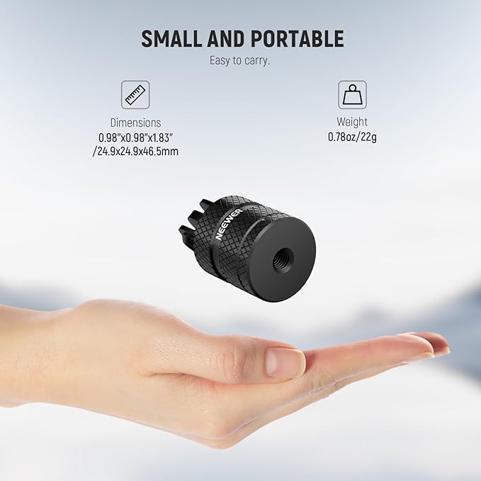 NEEWER Action Camera Tripod Mount Adapter Compatible with GoPro Hero 13 Go Pro 12 11 10 9 Black DJI Osmo Action 5 Pro 4 3, 360° Swivel 1/4"-20 to 3 Prong Mount for Standard 1/4 Accessories, GP-89 - Image 4