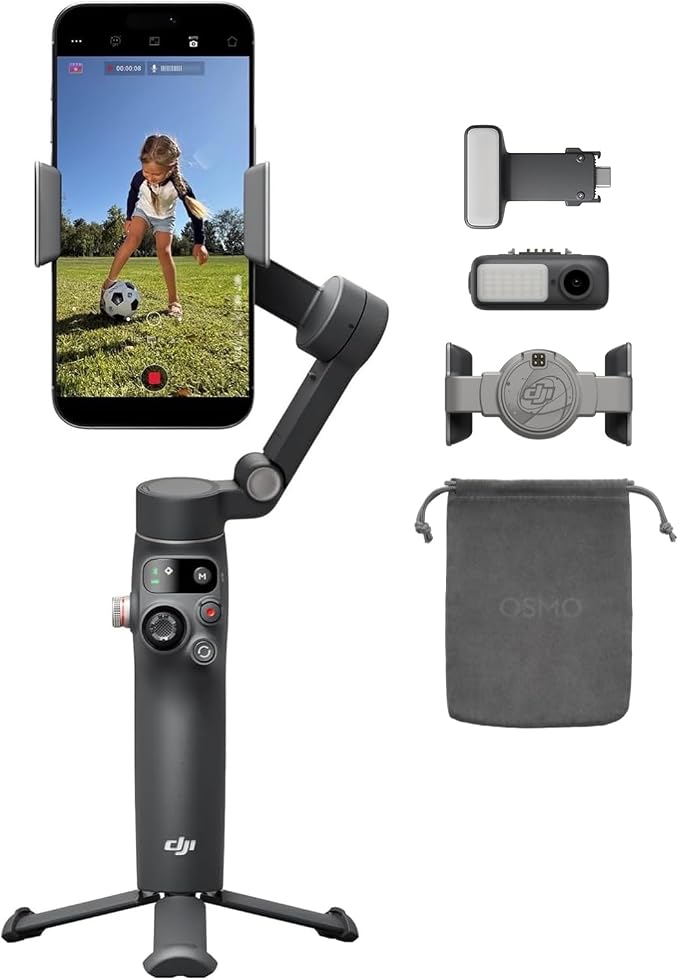 DJI Osmo Mobile 8 Tracking Fill Light Combo | Gimbal Stabilizer for Phone, AI Native Tracking with Audio & Lighting by Unknown