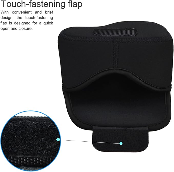 Neoprene Camera Case Pouch for Compact Camera + Lens Below 4.7x2.9x3.4" | w Anti-Lost Strap,Camera Bag for Leica DLUX8, XM5 w XF 23mm F2.8, ZV-E10 A6100 A6500 A6300 w E 16-50,LX100,M10 M w EF-M 22 F2 - Image 5