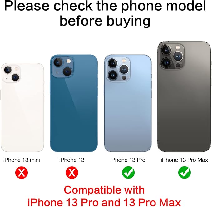 2PCS ASDAWN Back Rear Camera Lens Glass Replacement for iPhone 13 Pro Max and 13 Pro Camera Glass Lens Replacement with Pre-Installed Adhesive + Repair Tool Kit + Installation Manual - Image 2
