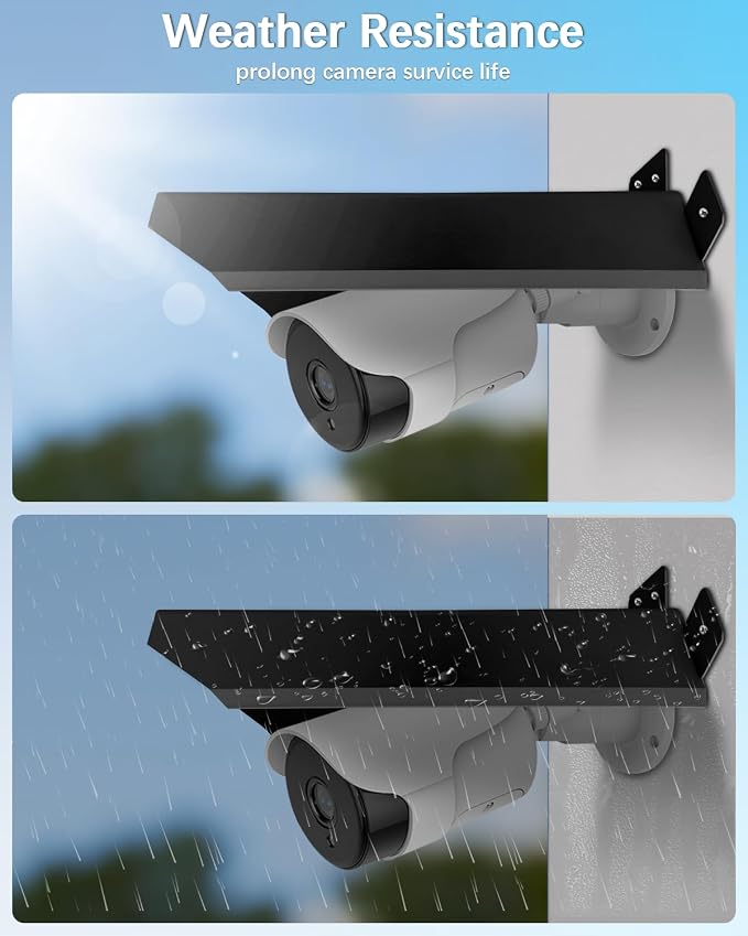 Universal Security Camera Cover Sun Rain Shield | Waterproof Protective Roof for Outdoor Dome, Bullet Cameras (Black Aluminium) - Image 2
