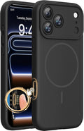 Miracase Magnetic for iPhone 17 Pro Case, Silicone, Black | Compatible with MagSafe, Soft Microfiber Lining,Shockproof Drop Protection Phone Case for 17 Pro by Miracase