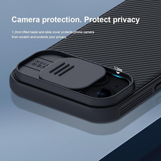Mangix for iPhone 15 Case with Camera Cover,Slim Fit Thin Polycarbonate Protective Shockproof Cover with Slide Camera Cover, Upgraded Case for Apple iPhone 15 6.1inch Black - Image 2