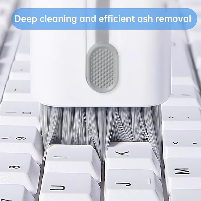 7 in 1 Laptop Cleaning Kit Keyboard Cleaner,Computer Screen Cleaning Brush Tool,Computer Cleaning Tools Kit Corner Gap Duster Keycap Puller(Grey) - Image 5