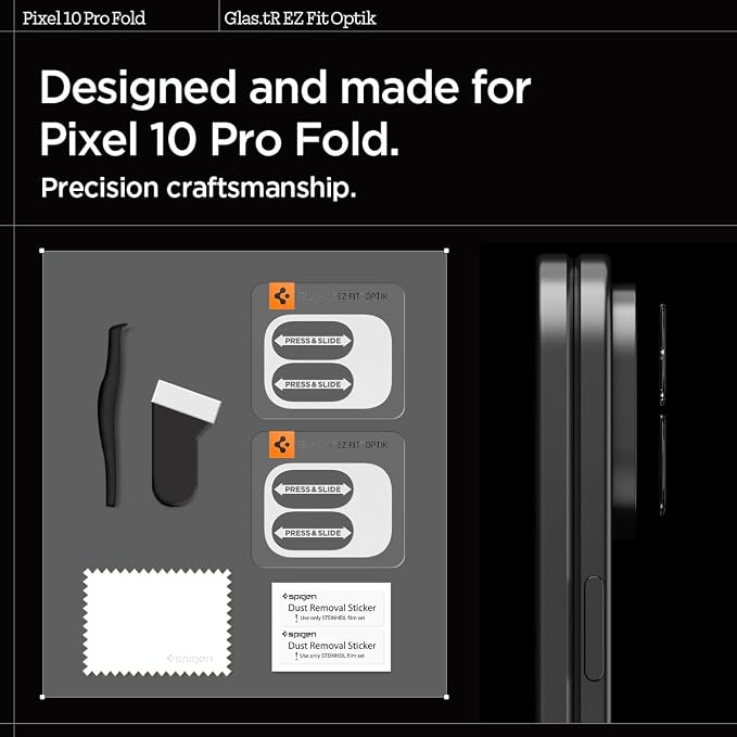Spigen Glas.tR EZ FIT Optik Camera Lens Protector for Pixel 10 Pro Fold | GlasTR EZ Fit Optik, 9H+ Tempered glass, Scratch resistant, Original photo quality, Auto-align tray, Case-friendly, 2Pack - Image 7