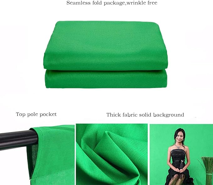 Green Screen Backdrop 6x9ft Photo Backdrop Chromakey Muslin Portrait Green Backdrop for PS Keying/Video Creation/Studio Portrait Shoots - Image 5