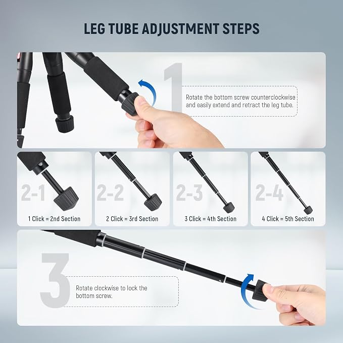 NEEWER Mini Desk Camera Tripod with Cell Phone Holder, 20"/50cm, TP-AAM521 | Compatible with iPhone Video Recording Filming, Small Portable DSLR Camcorder Webcam Stand, 360° Ball Head 1/4" QR Plate - Image 4