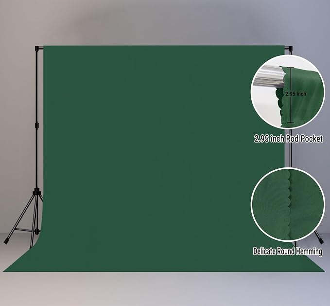 Dark Green Photography Backdrop for Photoshoot, Fabric 10x10ft | Polyester Studio Photo Backgrounds, Non Reflective, Easy to Hang, for Portrait Shoot, Product, Party Decor, Video Creation - Image 2