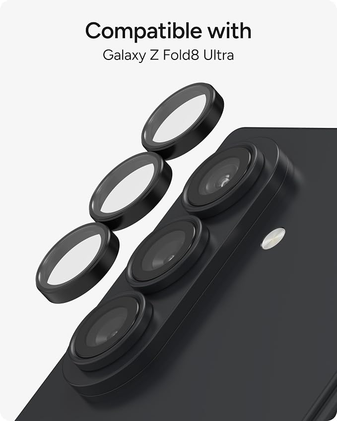 ZAGG Glass Elite Samsung Galaxy Z Fold8 Ultra Camera Lens Protector | Anti-Reflective, 5X Stronger Impact & Scratch Resistant Aluminosilicate Glass - Easy Installation, Smudge-Free Surface - Image 3