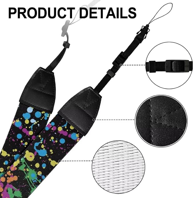 Coldinair Black Adjustable Camera Strap Universal Neck & Shoulder Soft Padded Strap for All DSLR Cameras,Binoculars - Image 7