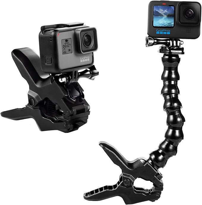 Suptig Jaws Flex Clamp Mount Gooseneck Mount for GoPro Mission Pro Gopro Hero 13 Hero 12 Hero 11 Hero 10 Hero 9 Hero 8 Hero 7 Hero 6 Hero 5 Hero 4 Session Hero 3 Akaso DJI osmo Arlo Action Camera. by Suptig