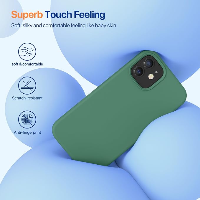 Miracase Silicone for iPhone 12 Case and iPhone 12 Pro Case, Acacia Green | Liquid Silicone Gel Rubber Shockproof Drop Protection Phone Case for iPhone 12/12 Pro 6.1 inch - Image 3