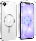 Magnetic Glossy Case for iPhone 17e,iPhone17e/16e Phone Case Slim Clear Luxury with Screen Protector & Camera Protector [Compatible with MagSafe], Shockproof Cover for iPhone Case 17e-Silver by Unknown
