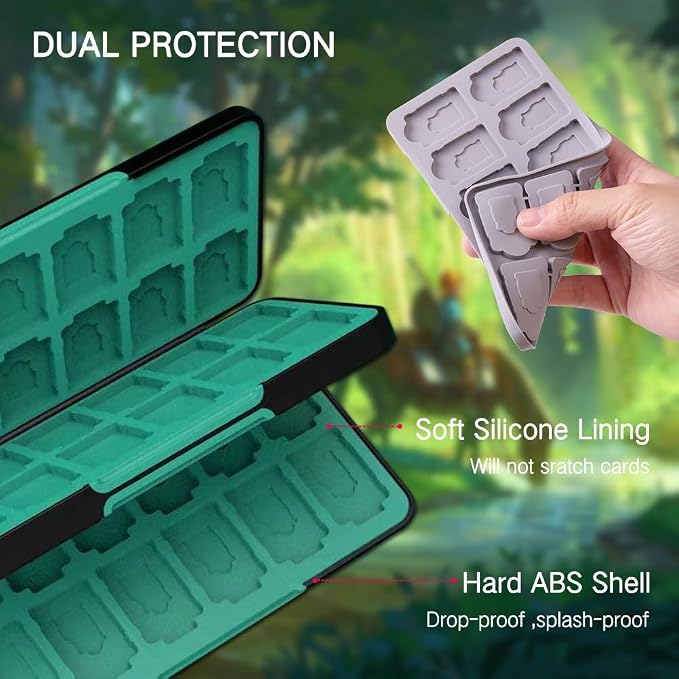 PERFECTSIGHT 48 Switch Game Card Case for Nintendo Switch OLED/ Lite, Cute Switch 2 Game Holder Cartridge Case for Game Cards and SD Cards, Kawaii Portable Compact Storage Box, Black Kingdom - Image 5