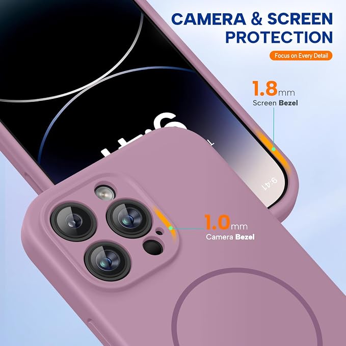 miracase Magnetic for iPhone 14 Pro Max Case, [Soft Anti-Scratch Microfiber Lining], Compatible with MagSafe, Silicone Shockproof Protection Phone Case for iPhone 14 Pro Max,Blackcurrant - Image 8