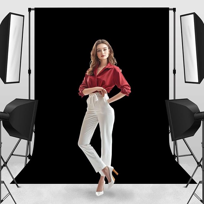 Black Photo Backdrop Professional Photography Background Cloth 8x10ft | Seamless Design eliminates Wrinkle Portrait Photography Wedding Dark Theme Decorations - Image 5