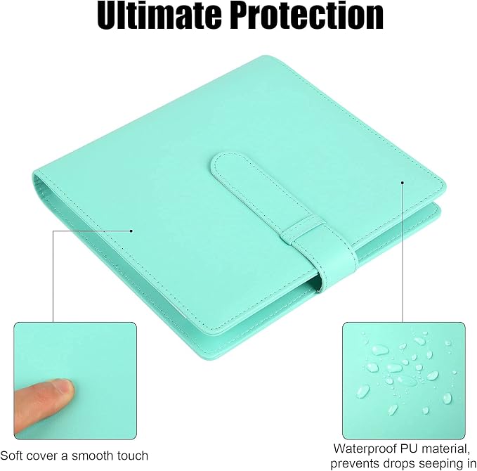 Veicevol 256-Pocket 2x3 Photo Album for Instax Mini and Polaroid, Green | PU Leather Cover Keeps, Fits Instax Mini and Polaroid 2x3 Photos, Protects Travel, Wedding and Family Memories - Image 5