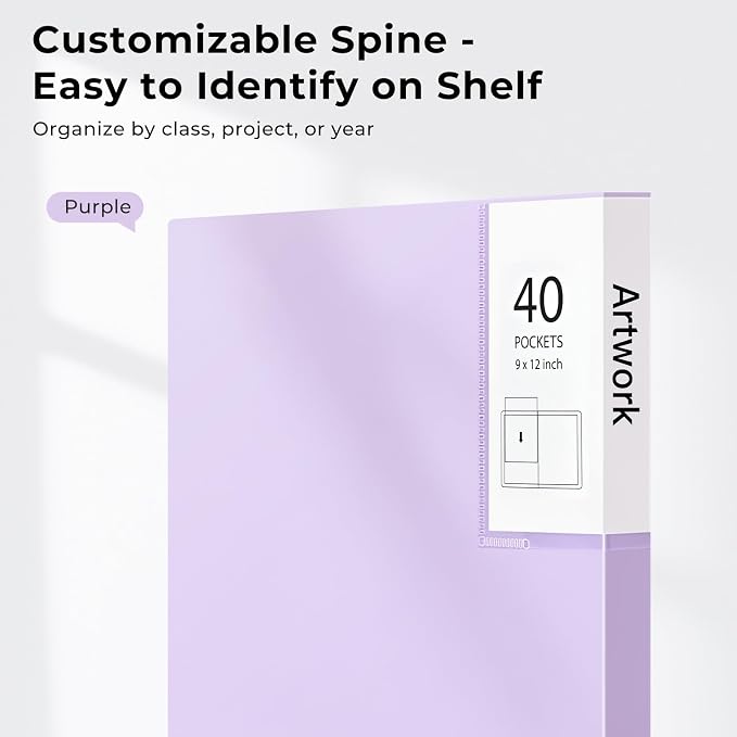 XRUNMIX Art Portfolio 8.5X 11 Inch, 40 Pockets (80 Pages Capacity) Letter Size Display Book with Clear Sheet Protectors, Presentation Folder for Artwork/Documents/Photos - Image 6