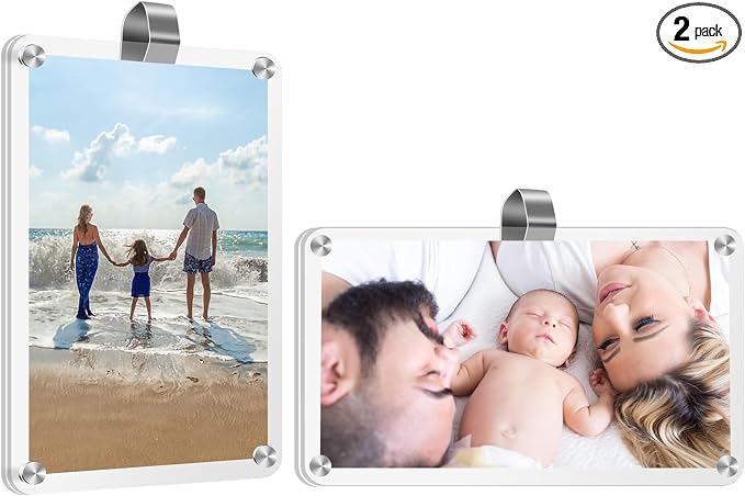XMALL 2Pcs Car Picture Holder, Suitable for car Visor, Universal for Any Vehicle Model, Show Personal or Family Photos, Great Gift for Drivers, Car Accessories, Polaroid Photo Frame, 4.7"X3.1" by XMALL
