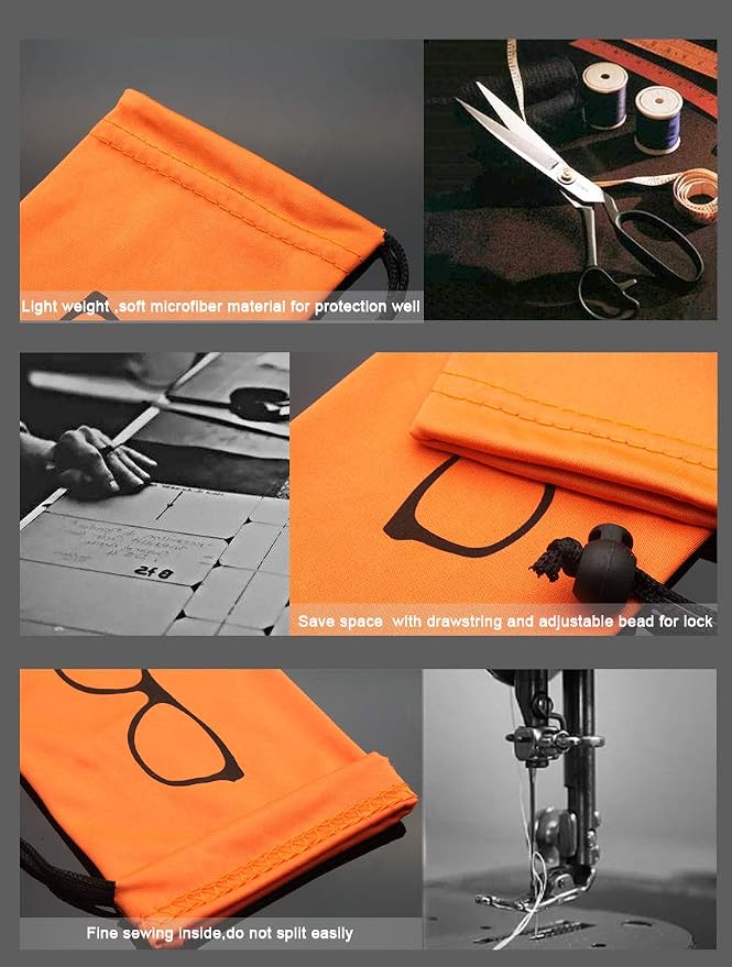 Quality Microfiber Eyeglass Pouch with Bead Lock Micro Fiber Sunglasses Case Pouch Soft Store - Image 4