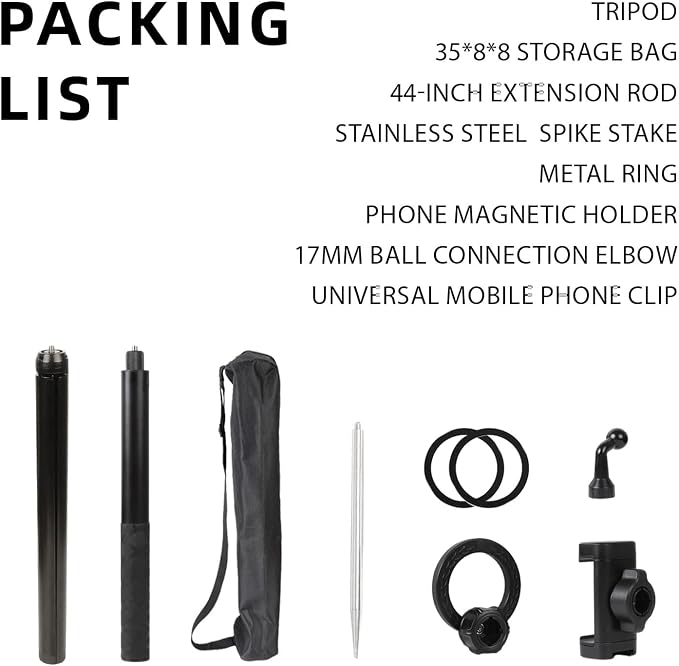 Ground Golf Monopod and Tripod Phone Holder Stand with Spike Stake, 46" Extendable Selfie Stick & Universal 1/4" Screw - Record Stable Hands-Free Golf Swing Videos for magsafe and All Smartphones - Image 7