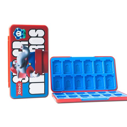 PERFECTSIGHT Switch Game Card Case for Nintendo Switch 2/ Lite / OLED, Game Holder Cartridge Case for Game Cards and 48 SD Cards, Kawaii Portable Compact Storage Box (Red Elephant, 24 Slots) by PERFECTSIGHT