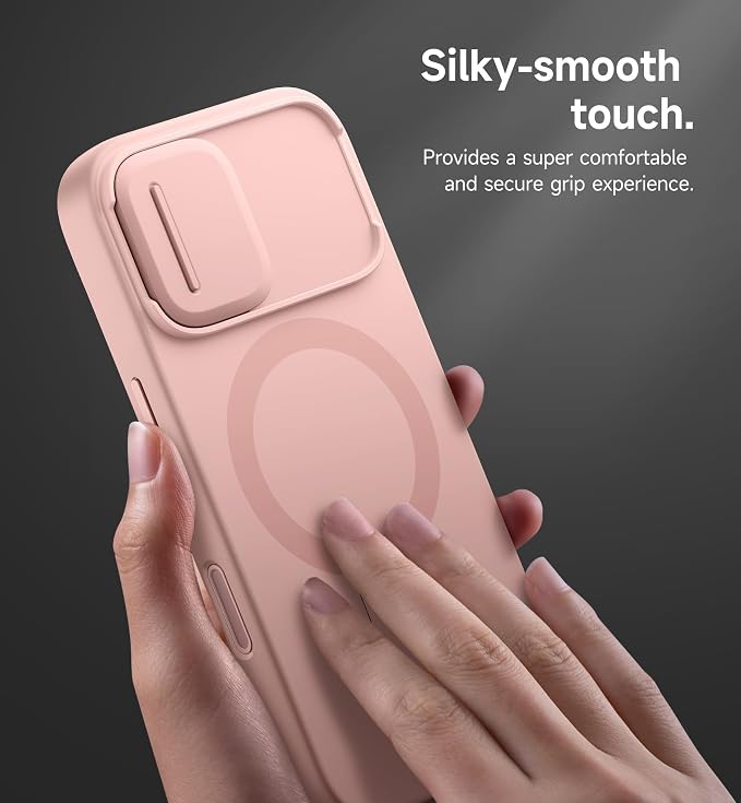 SURITCH for iPhone 17 Case with Camera Control Cover, Camera Slide Cover and Adjustable Kickstand, Compatible with MagSafe, Shockproof Bumper Protective Cases 6.3 Inch, Pink - Image 8