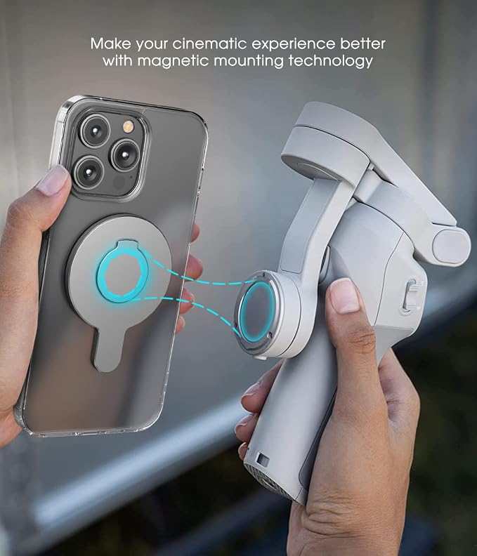 ENCASED Magnetic Adapter for DJI Osmo Mobile Smartphone Gimbal Stabilizer - Compatible with MagSafe (DJI OM 8 7P 7 SE 6 5 4) - Image 2