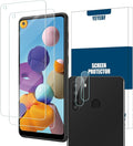 YEBF Galaxy A21 HD Clear Tempered Glass Screen Protector + Camera Lens Protectors by YEYEBF,[2+2 Pack] [3D Glass] [Anti-Glare] [Bubble-Free] Screen Protector Glass for Samsung Galaxy A21 by YEYEBF