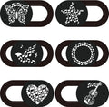 6Pcs 6 Styles Laptop Camera Cover Music Notes Privacy Guard Accessories, 0.04 Inch Ultra Thin Webcam Cover Protector Blocker for Desktop Computer Tablet Notebook Mini PC Home Office Use by PRESSINART