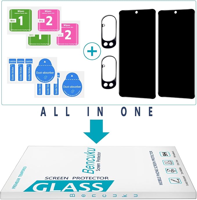 Privacy Screen Protector for Google Pixel 10 Pro XL Tempered Glass | with Camera Lens Protector, Anti Spy, Fingerprint ID Compatible, Anti Scratch, 2+2 Pack - Image 7