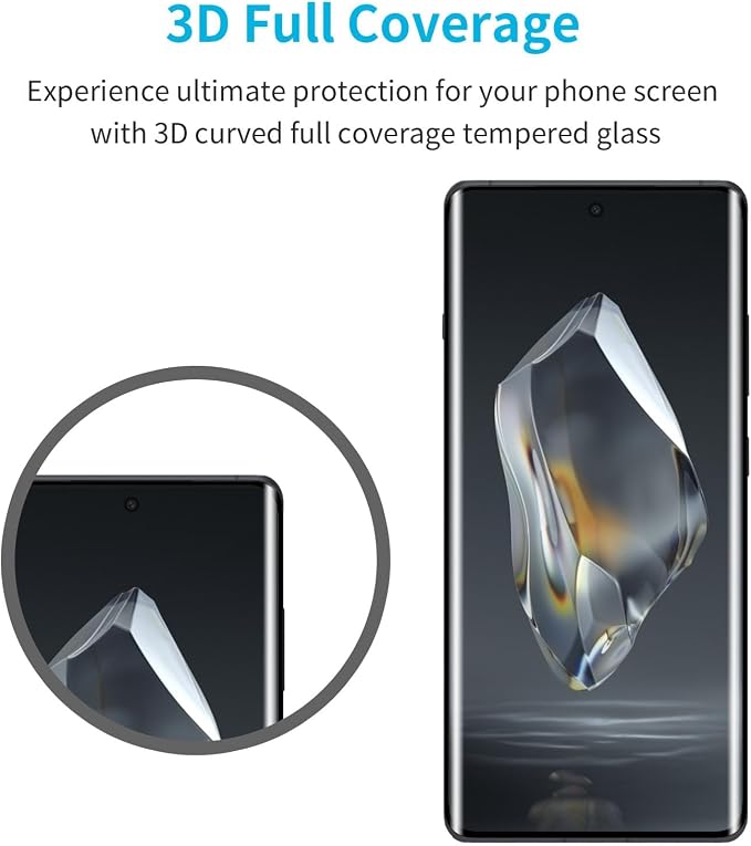 Didisky 3+2 Pack Screen Protector for Oneplus 12R(Not for 12,12 Pro) Tempered Glass and Camera Lens Protector, Easy to Install, 3D Curved Full Coverage,Bubble Free,9H Hardness,Scratch-Resistant - Image 2