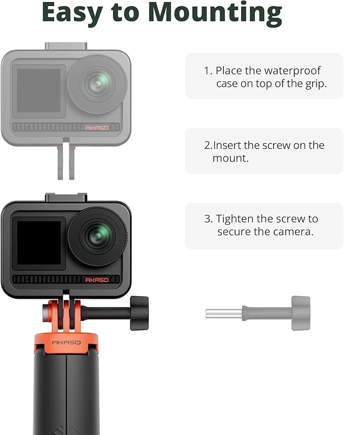 AKASO Waterproof Floating Hand Grip Selfie Stick Tripod for Action Camera | For Gopro Hero 13/12/11/10/ 9/Max/DJI Osmo Action/EK7000/Brave 4/Brave 7/Brave 8 Action Camera Accessories Handle Mount - Image 5
