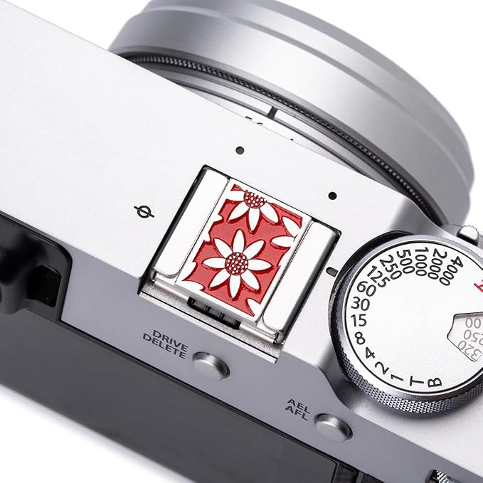 Camera Soft Release Button, Shutter Button for Fujifilm X100VI X100V X-E4 X-E3 X-T5 X-T4 X-T3 X-T30 II X-T20 X-PRO3 (red Daisy Cover) - Image 4
