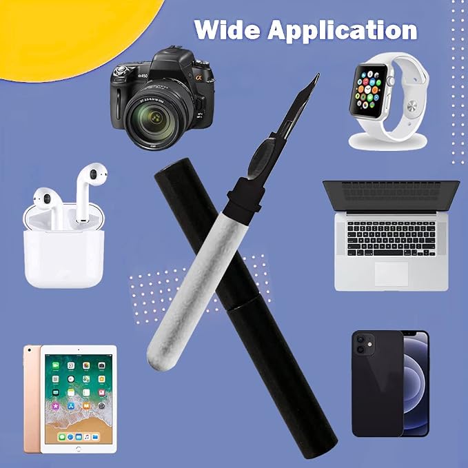 Cleaner Kit for Earbuds, Cleaning kit for Airpods Pro 1 2 3, Multi-Function Cleaning Tool with Brush Flocking Sponge for Wireless Earphones Bluetooth Headphones Case Camera and Phone(Black) - Image 6